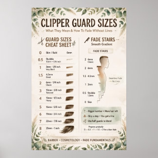 Poster Gráfico de Tamanhos de Guarda de Clipper