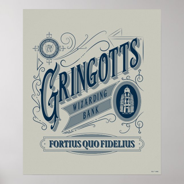 Poster Gráfico de Vintagem Bancária do Assistente GRINGOT (Frente)