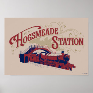 Poster Gráfico de Vintagem da Estação HOGSMEADE