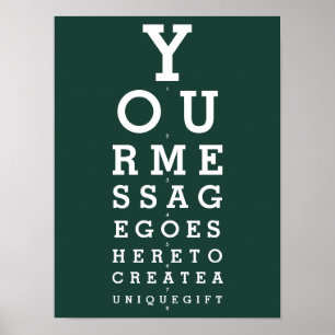 Poster Gráfico de Visão de Olhos Verde Esmeralda com Mens