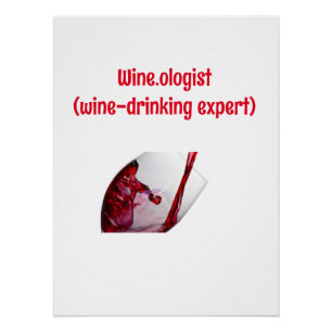 Póster Gráfico Divertido de Bebida de Vinho