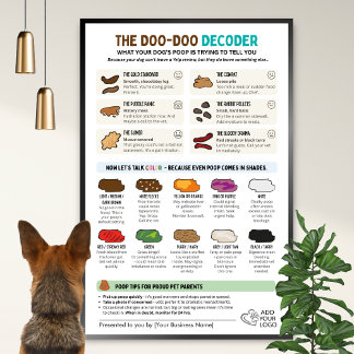 Poster Gráfico Divertido de Fezes de Cachorro para Profis