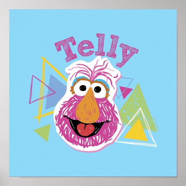Poster Gráfico Divertido do Telly Monster (Frente)