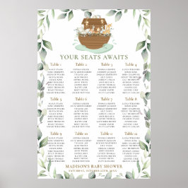 Poster Gráfico do assento do Chá de fraldas verde-arca de