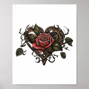 Poster Gráfico do Dia de os namorados de Tatuagem Cardíac