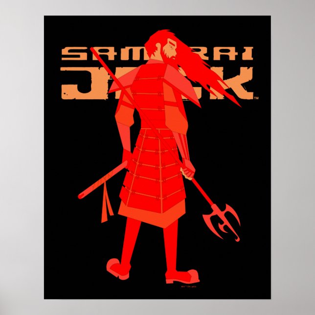 Poster Gráfico do Guerreiro Vermelho Samurai Jack (Frente)