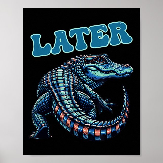Poster Gráfico do jacaré do Gator posterior (Frente)