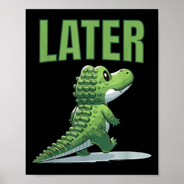 Poster Gráfico do jacaré do Gator posterior (Frente)