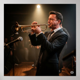 Poster Gráfico do jogador de trompetes ao vivo