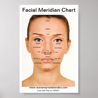 Póster Gráfico do Meridiano Facial