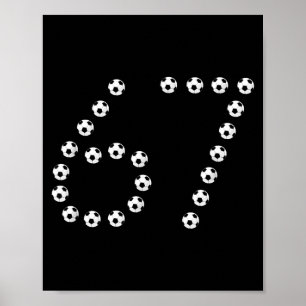 Poster Gráfico do Número 67 de Futebol _ Camisa Esportiva
