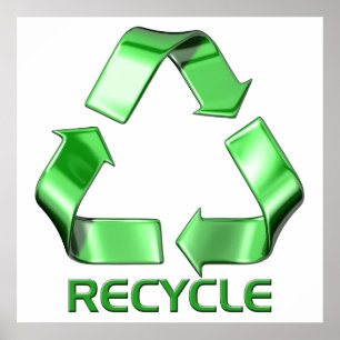 Poster gráfico do reciclar 3d