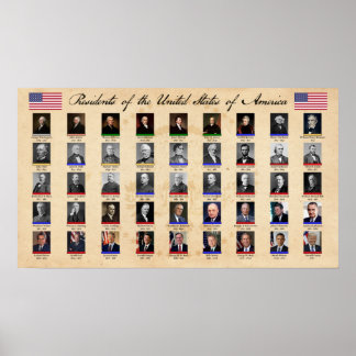 Poster Gráfico dos Presidentes dos Estados Unidos