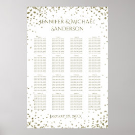 Poster Gráfico Dourado de assentos Confetti