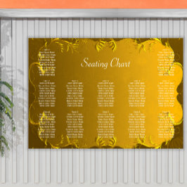 Poster Gráfico Dourado de Assentos de Recepção de casamen