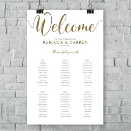 Poster Gráfico Dourado de Casamento 24x36