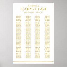 Poster Gráfico Dourado de Casamentos Alfabéticos 24x36