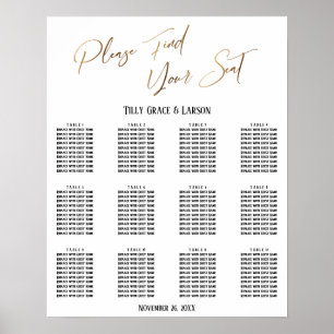 Poster Gráfico Dourado de Recepção de casamento de Escrit