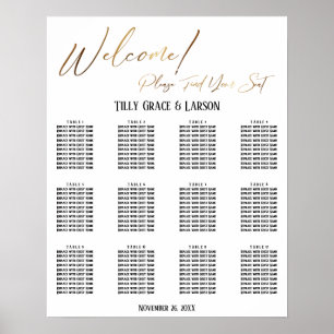 Poster Gráfico Dourado de Recepção de casamento de Escrit