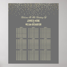 Poster Gráfico Dourado de Seções de Casamento de Pontos d