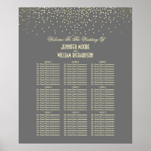 Poster Gráfico Dourado de Seções de Casamento de Pontos d