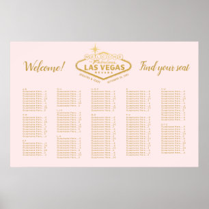 Poster Gráfico Dourado de Sentados Elegante Las Vegas