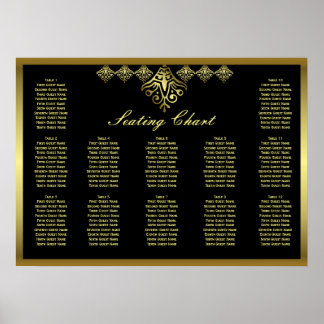Poster Gráfico Dourado e negro elegante