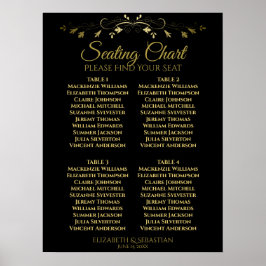Poster Gráfico Dourado e Preto 4 de Casamento de Mesa Ele