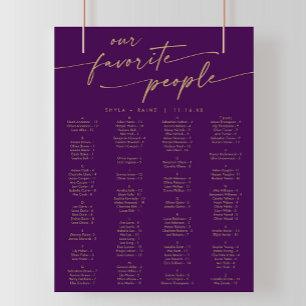 Poster Gráfico Dourado e Roxo de Seposição Imprimível