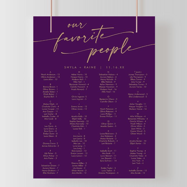 Poster Gráfico Dourado e Roxo de Seposição Imprimível (Criador carregado)