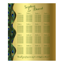 Gráfico Dourado Elegante de Casamento de Peacock