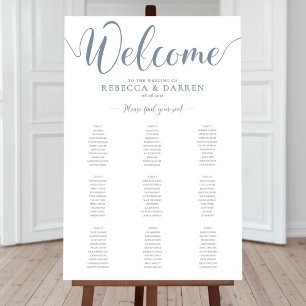 Poster Gráfico Dusty Blue Wedding Seating