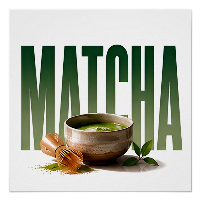 Póster Gráfico Editorial de Chá de Luxo Matcha  (Frente)