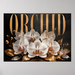 Poster Gráfico Editorial Floral de Luxo Orquídea