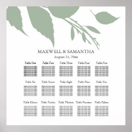 Poster GRÁFICO Elegante Sage Folhas Verdes