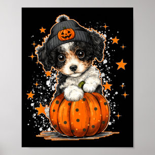 Poster Gráfico engraçado do cão de Odle de Halloween para