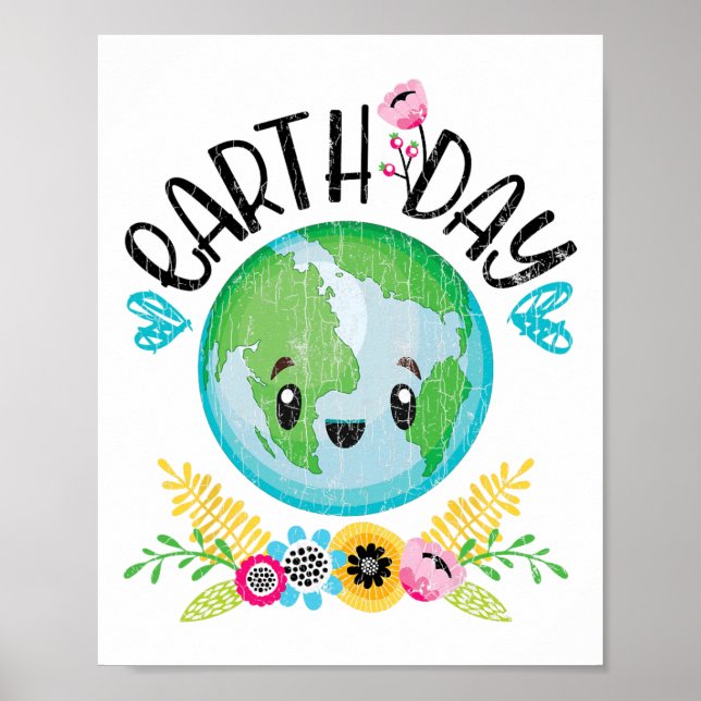 Poster Gráfico Engraçado do Dia da Terra (Frente)
