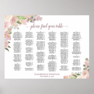 Poster Gráfico Floral Alfabético Dusty Pink Boho