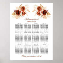 Poster Gráfico Floral de Assentos Terracotta