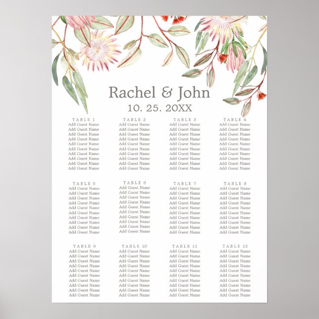 Poster Gráfico Floral de Seagem Australiana Peach Waterco (Frente)