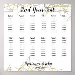 Poster Gráfico Geométrico de Abstrato de Casamento de Fol