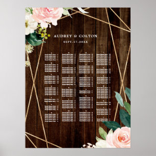 Poster Gráfico Geométrico Floral Sentado por Ordem ALFABÉ