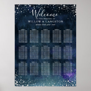 Poster Gráfico Marinho Azul De Casamento De Prata