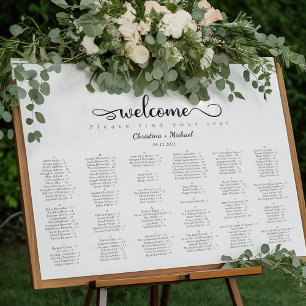 Poster Gráfico Mínimo de Casamento Alfabético Preto