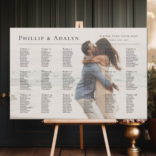 Poster Gráfico moderno de casamento de fotos, 18 mesas