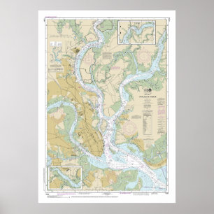 Poster Gráfico náutico de Charleston Harbor 11524