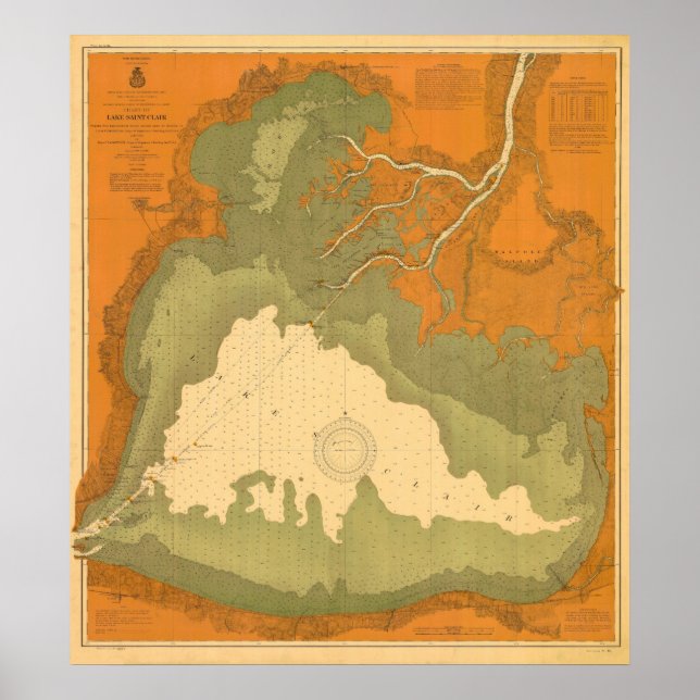 Póster Gráfico náutico do Santo Histórico do Lago Clair,  (Frente)