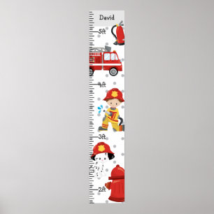 Poster Gráfico Personalizado de Crescimento do Bombeiro