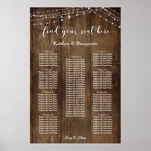 Poster Gráfico Personalizado de Luzes de Madeira Layout A
