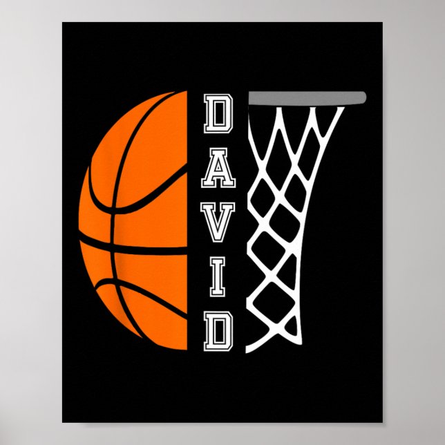 Poster Gráfico Personalizado do Jogador de Basquete David (Frente)